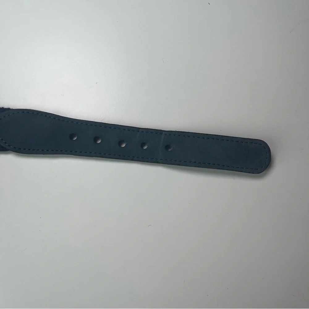 ZEPPELIN Blue Marlin Fish Leather Belt Solid Brass Buckle Made in USA Men’s 42